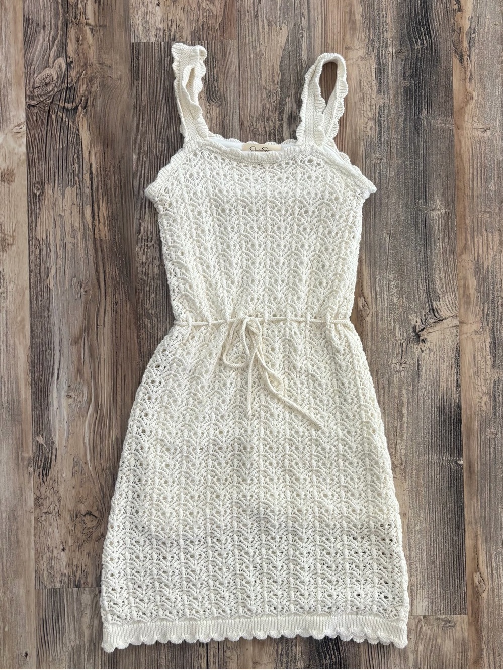 Cream Crochet Sundress with Tie Waist (Unworn)